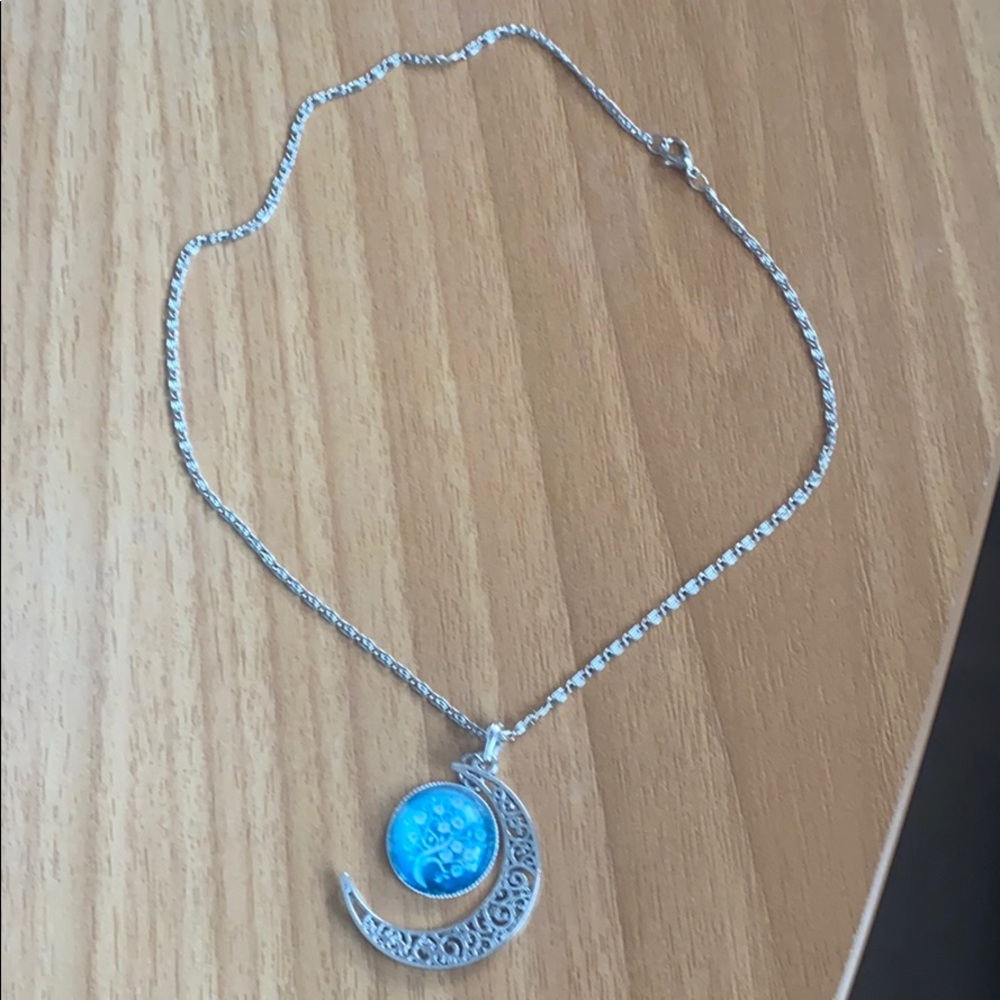 FREE w/ any purchase silver moon pendant necklace